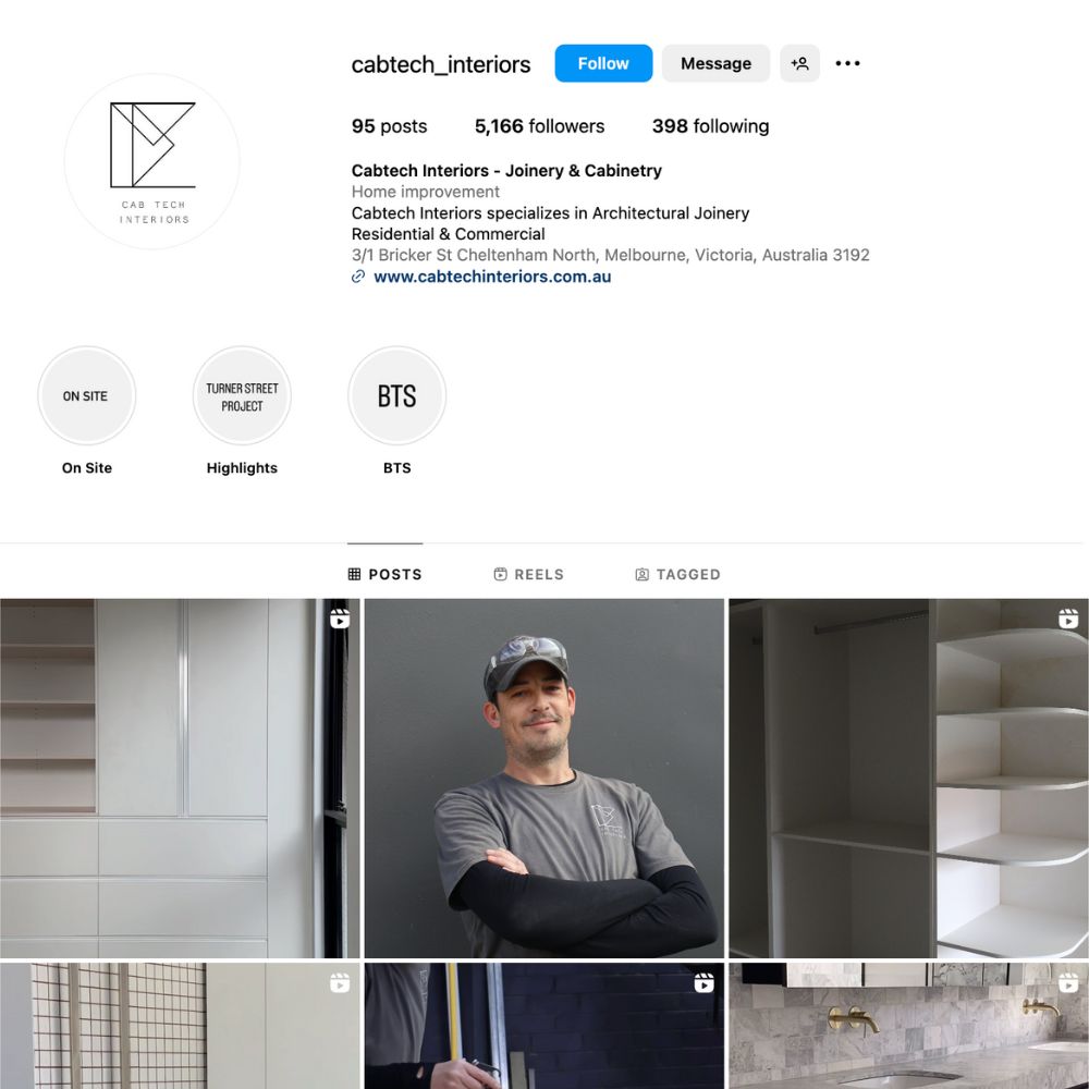 Social media work for Cabtech Interiors